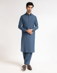 BLUE PLAIN KAMEEZ SHALWAR