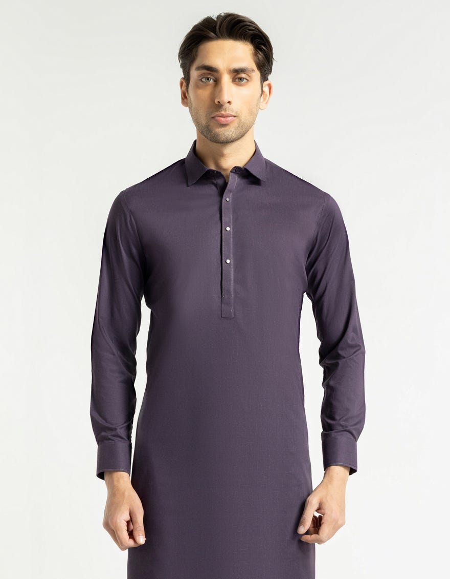 PURPLE PLAIN KAMEEZ SHALWAR