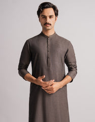 CHARCOAL COTTON SEMI-FORMAL KURTA