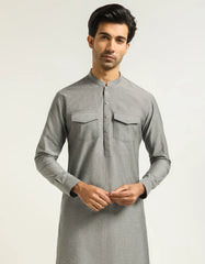 GREY COTTON CASUAL SHORT KURTA