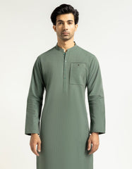 GREEN COTTON CASUAL KURTA
