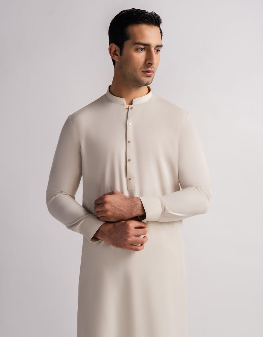 CREAM CASUAL KURTA TROUSERS
