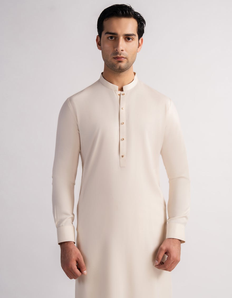 CREAM CASUAL KURTA TROUSERS