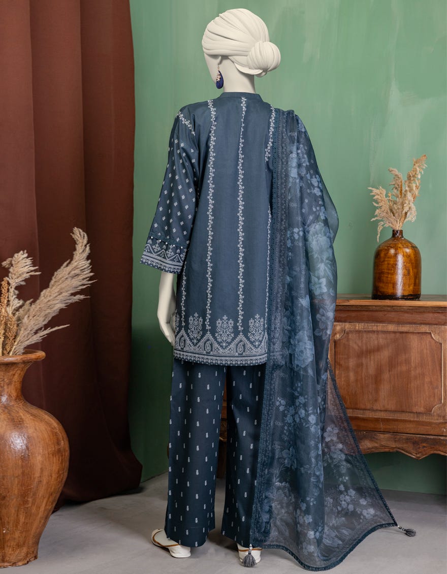 MULTICOLOR LAWN PASTE PRINTED UNSTITCHED 3PC