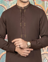 COFFEE BROWN BLENDED KAMEEZ SHALWAR | JJKS-A-34108