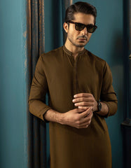 ANTIQUE GOLD BLENDED KURTA | JJK-A-34131