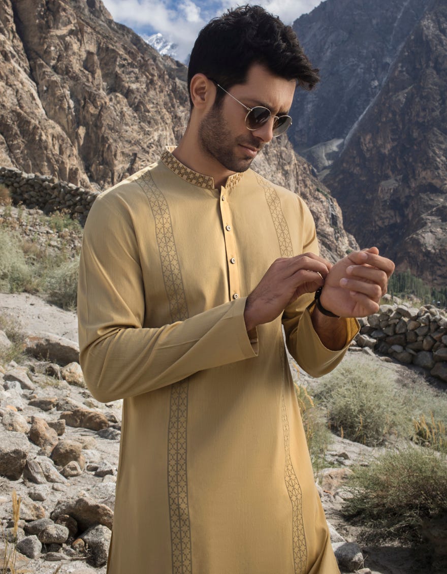 BEIGE COTTON KURTA | JJK-A-34134