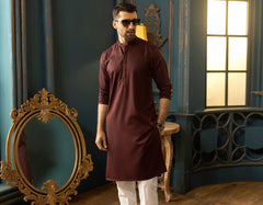 MAROON BLENDED KURTA | JJK-A-34136