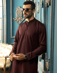 MAROON BLENDED KURTA | JJK-A-34136