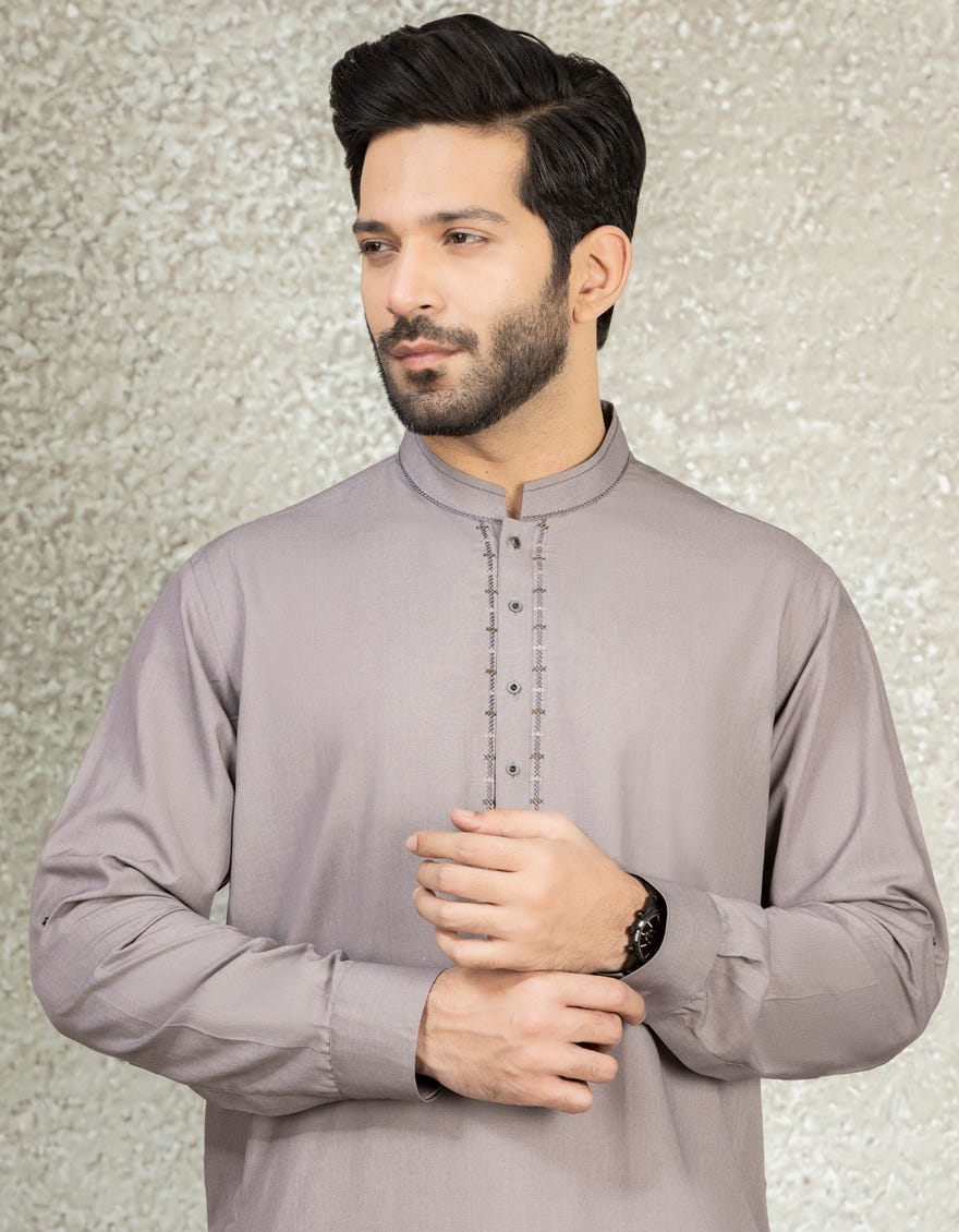 GREY BLENDED KAMEEZ SHALWAR | JJKS-S-34137