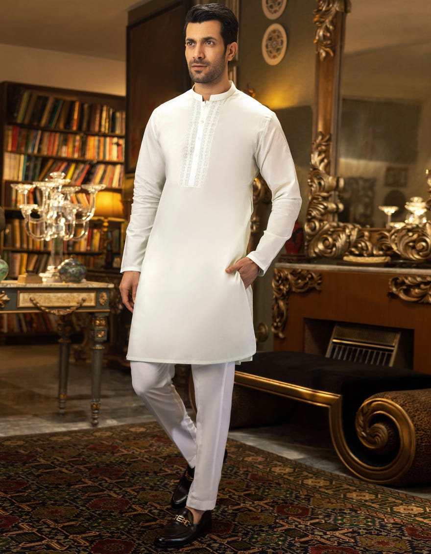ICE GREEN COTTON KURTA | JJK-S-34139