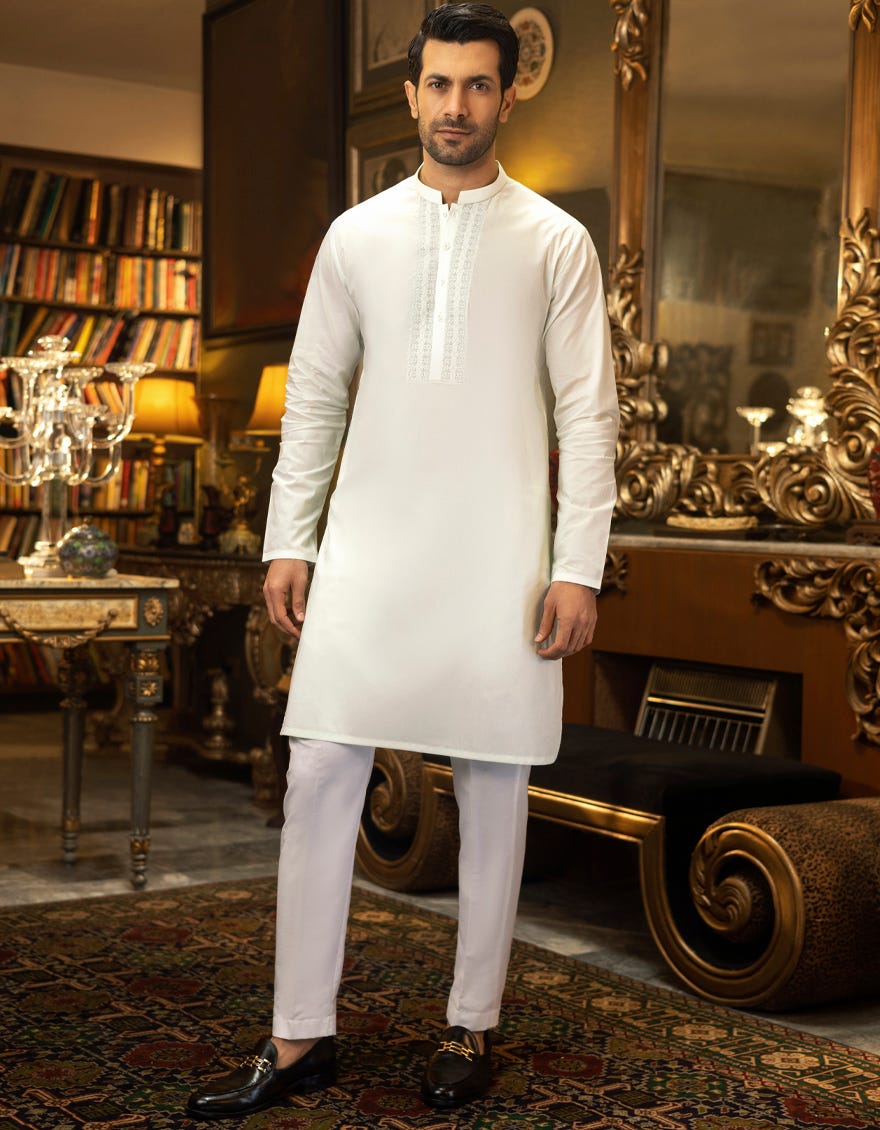 ICE GREEN COTTON KURTA | JJK-S-34139