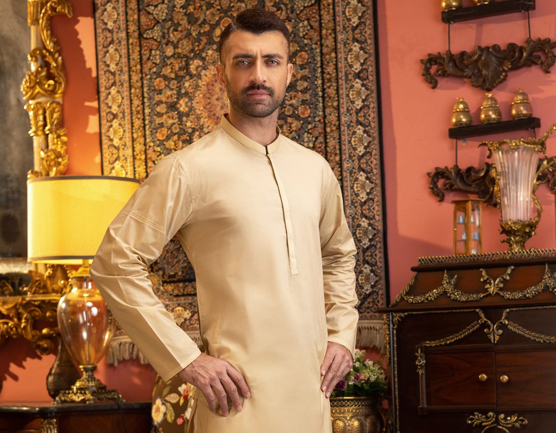 BEIGE COTTON KURTA | JJK-S-34140