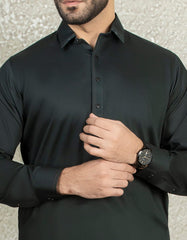 DEEP GREEN COTTON CASUAL KAMEEZ SHALWAR | JJKS-S-34143
