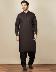 CHOCOLATE BROWN COTTON KAMEEZ SHALWAR | JJKS-S-34144