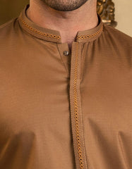 BISCUIT BROWN COTTON KURTA | JJK-S-34148
