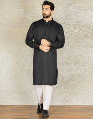 CHARCOAL GREY BLENDED KURTA | JJK-S-34151