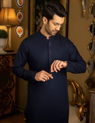 NAVY BLUE COTTON KURTA | JJK-S-34152