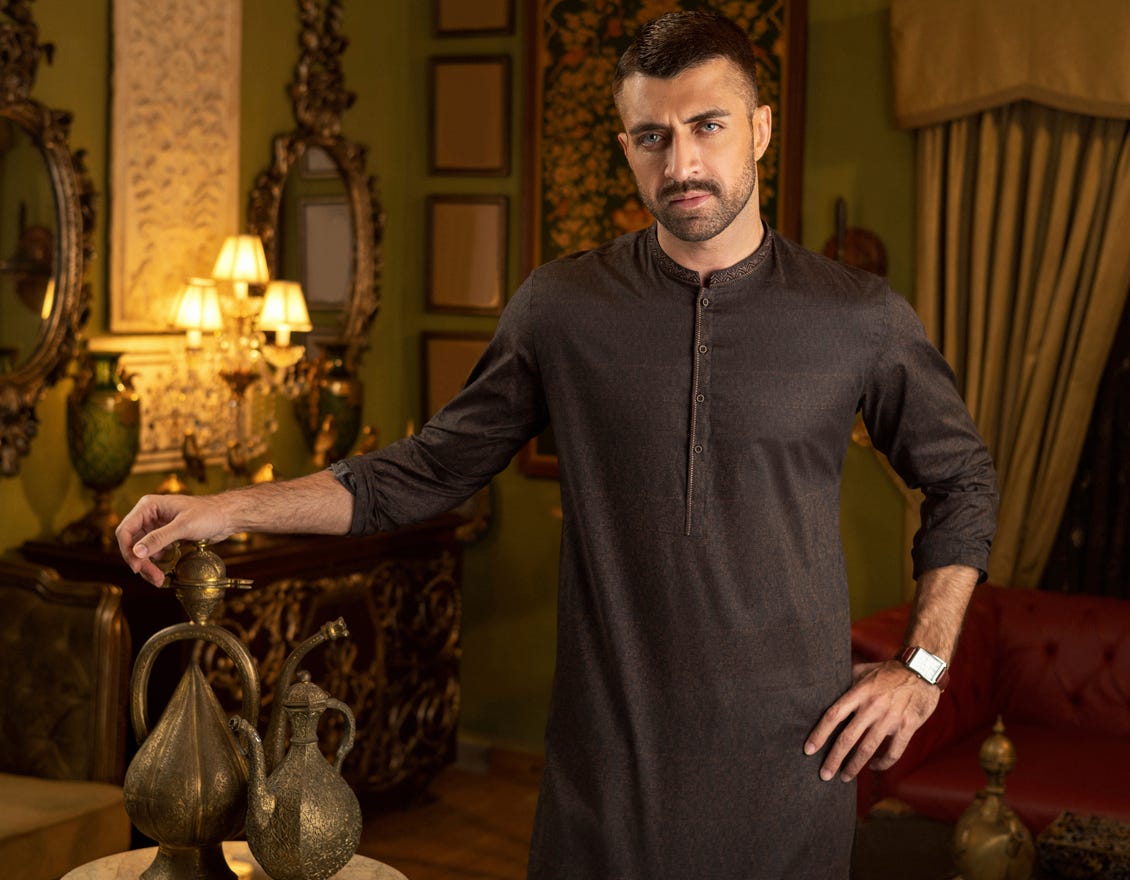 DARK BROWN COTTON KURTA | JJK-S-34156