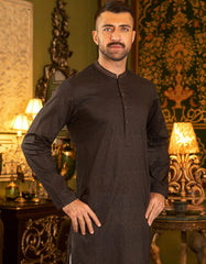DARK BROWN COTTON KURTA | JJK-S-34156