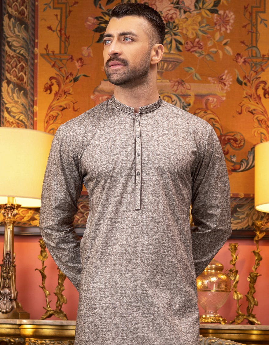 SAND COTTON KURTA | JJK-S-34157