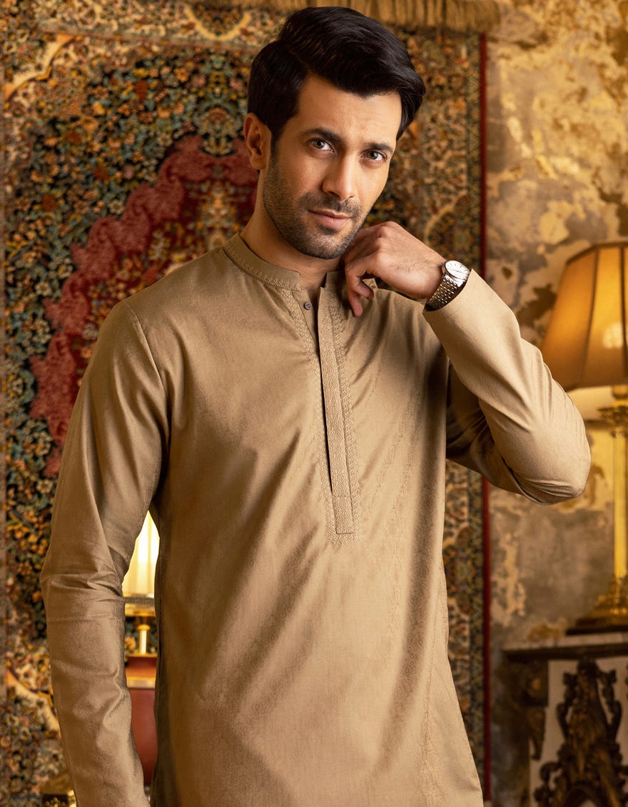 FAWN COTTON KURTA | JJK-S-34163
