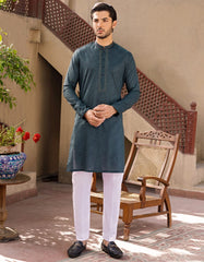 DARK GREEN COTTON KURTA | JJK-S-34170