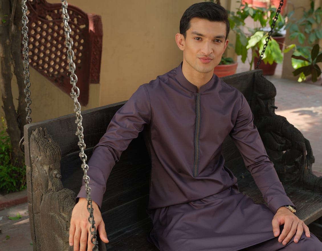 DEEP PURPLE COTTON KAMEEZ SHALWAR | JJKS-S-34173