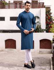 DARK TEAL BLENDED KURTA | JJK-S-34174