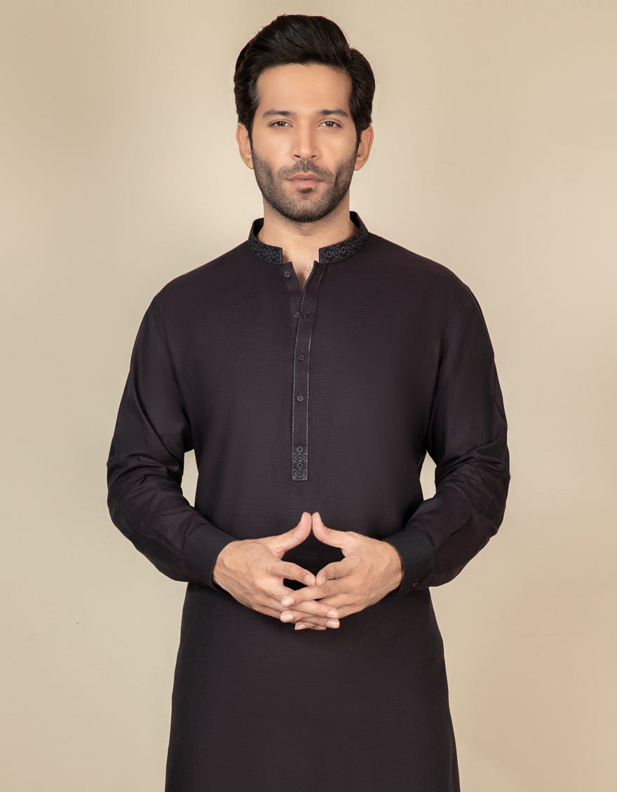 DARK VIOLET COTTON KURTA | JJK-S-34177