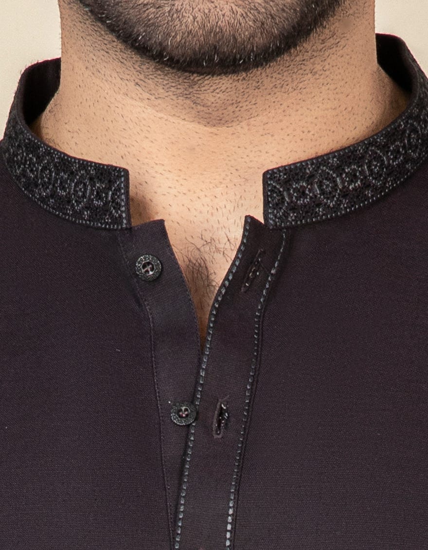 DARK VIOLET COTTON KURTA | JJK-S-34177