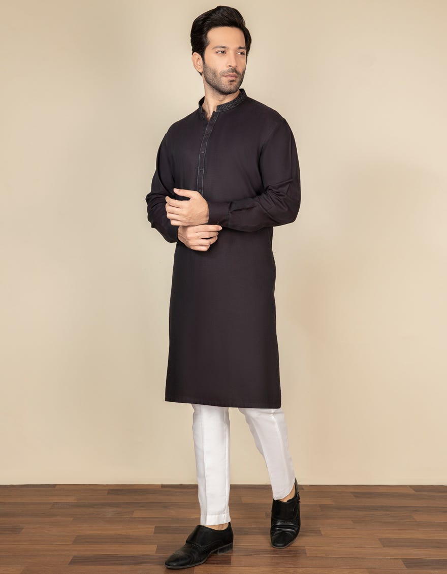 DARK VIOLET COTTON KURTA | JJK-S-34177