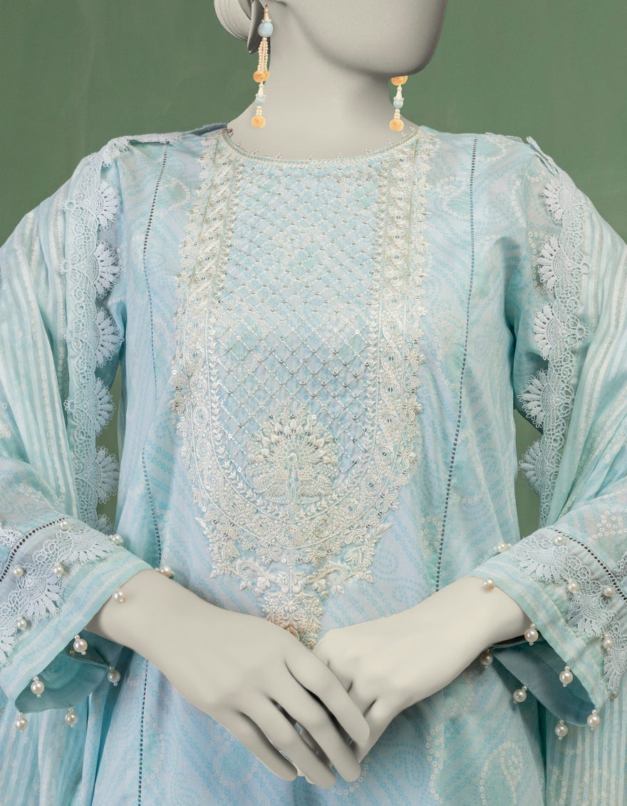 BLUE LAWN EMBROIDERED UNSTITCHED 3PC