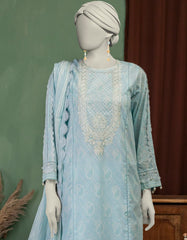 BLUE LAWN EMBROIDERED UNSTITCHED 3PC