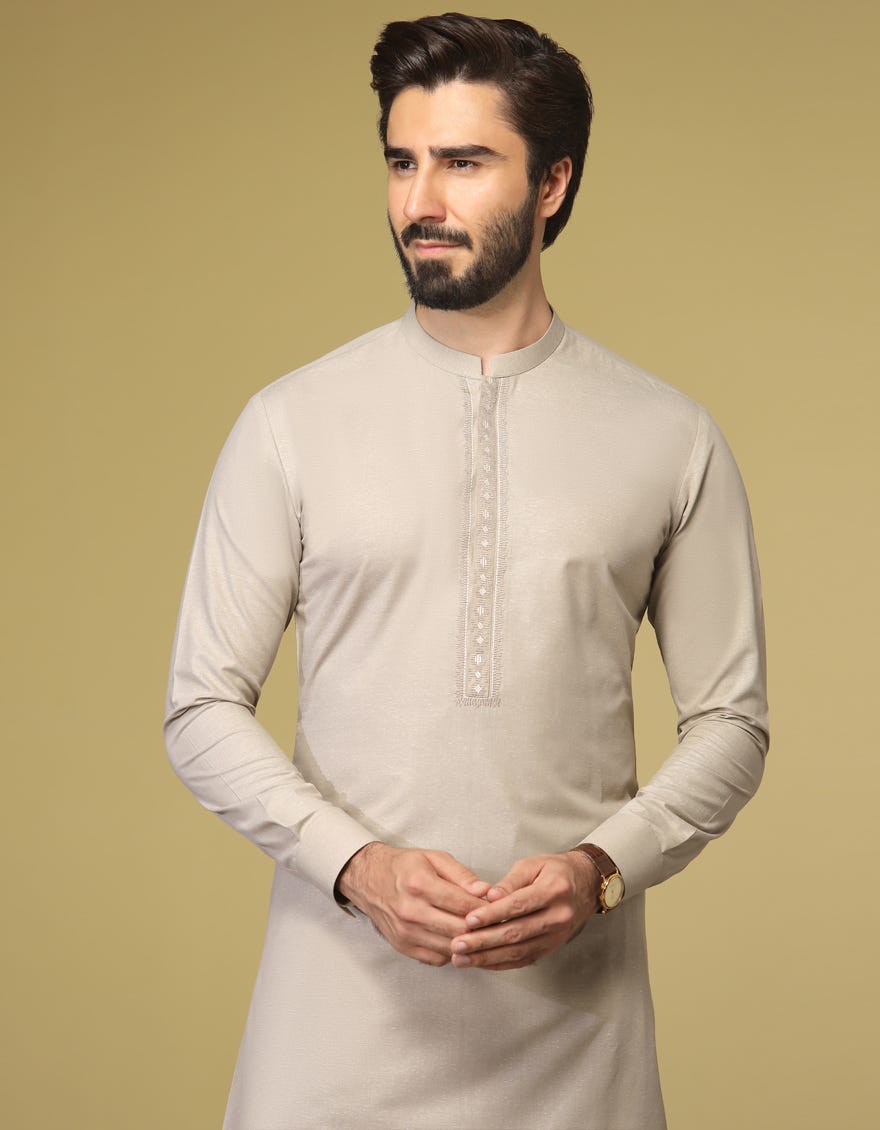 DUSTY BROWN BLENDED KAMEEZ SHALWAR | JJKS-S-34194