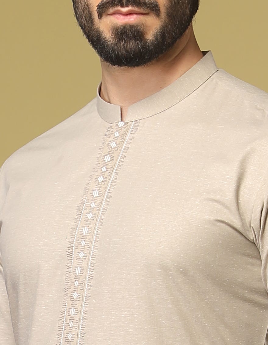 DUSTY BROWN BLENDED KAMEEZ SHALWAR | JJKS-S-34194