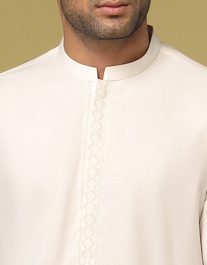 IVORY BLENDED KAMEEZ SHALWAR | JJKS-S-34196