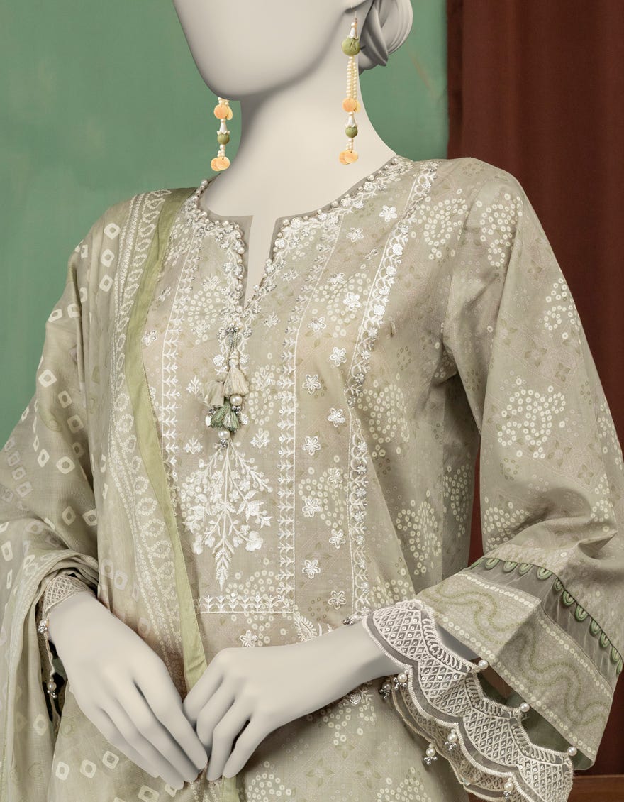 GREEN LAWN EMBROIDERED UNSTITCHED 3PC