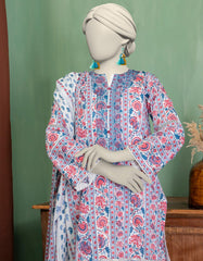 WHITE LAWN EMBROIDERED UNSTITCHED 3PC