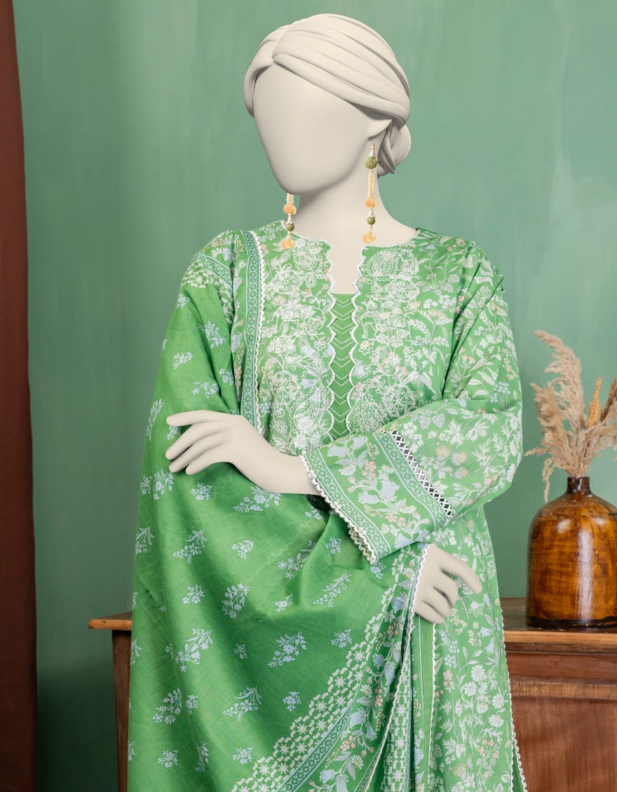 GREEN LAWN EMBROIDERED UNSTITCHED 3PC