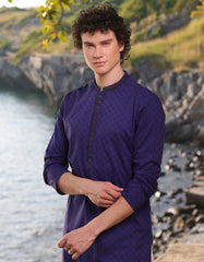 BLUE COTTON KURTA | JJK-A-34890