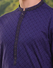 BLUE COTTON KURTA | JJK-A-34890