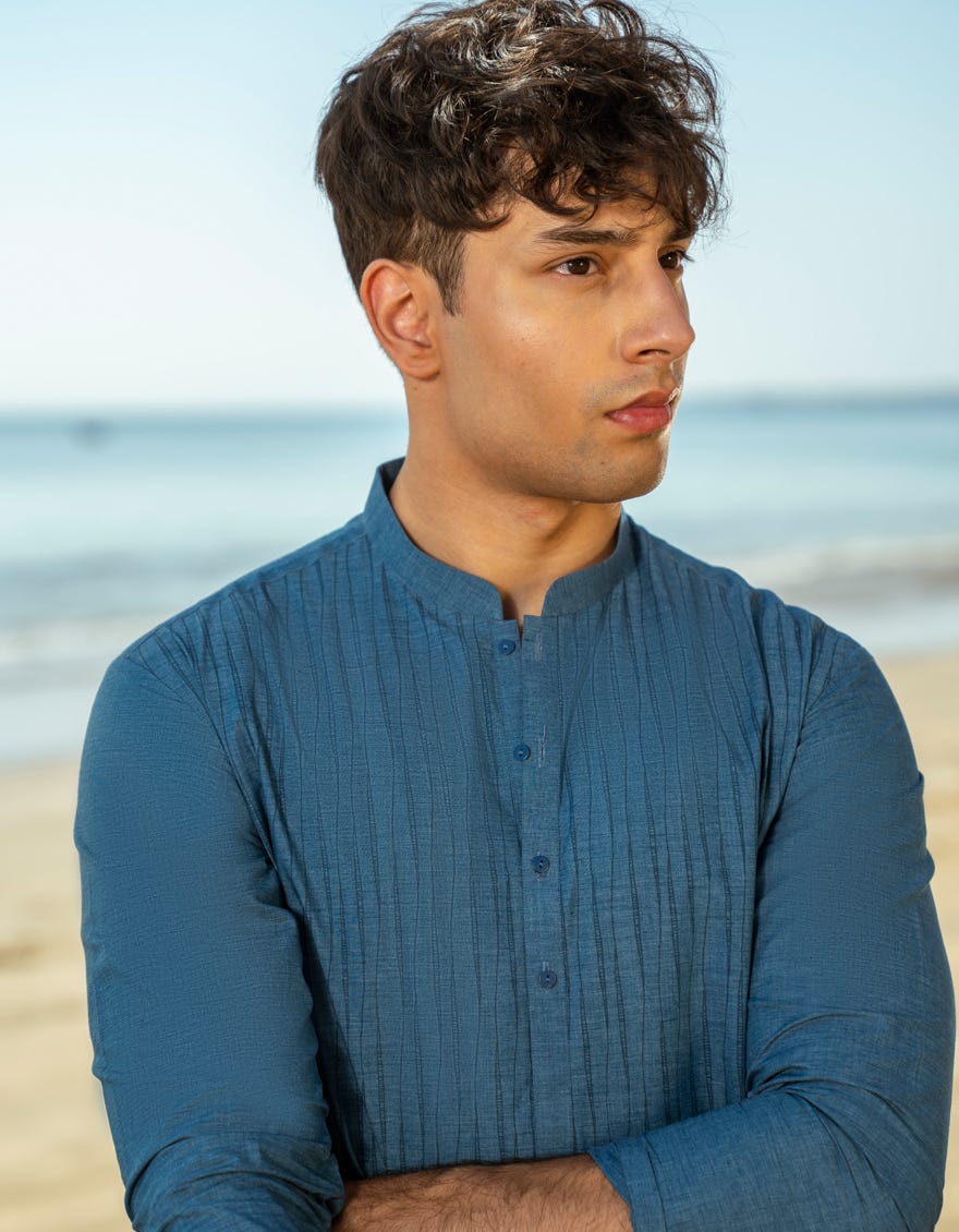 BLUE BLENDED KURTA | JTK-A-34976