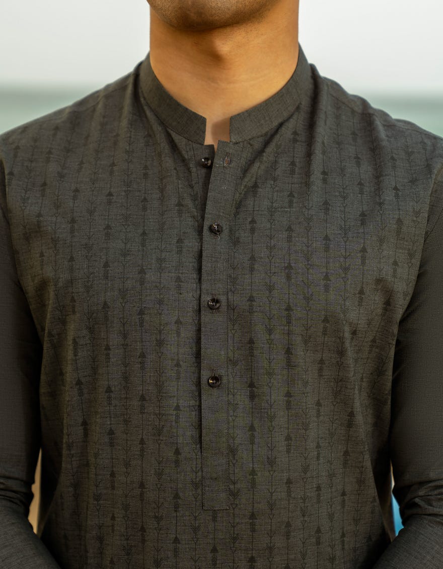 GREY BLENDED KURTA | JTK-A-34979