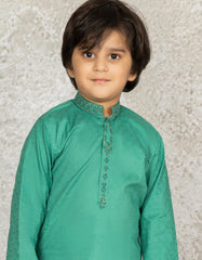 GREEN COTTON KURTA | JCK-S-35869