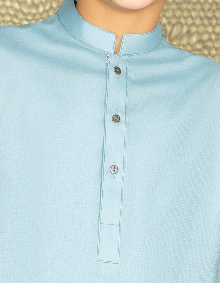 CYAN COTTON KAMEEZ SHALWAR | JCKS-S-35874