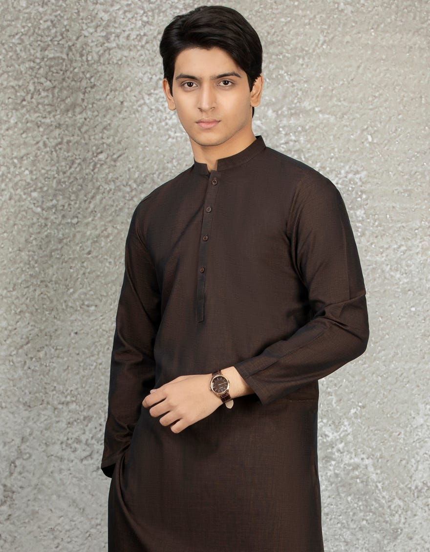 BROWN COTTON KURTA | JTK-S-35879