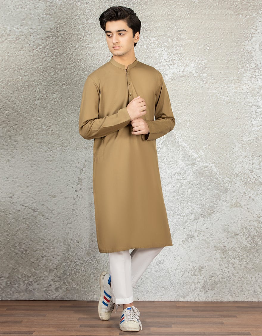 OLIVE COTTON KURTA | JTK-S-35881