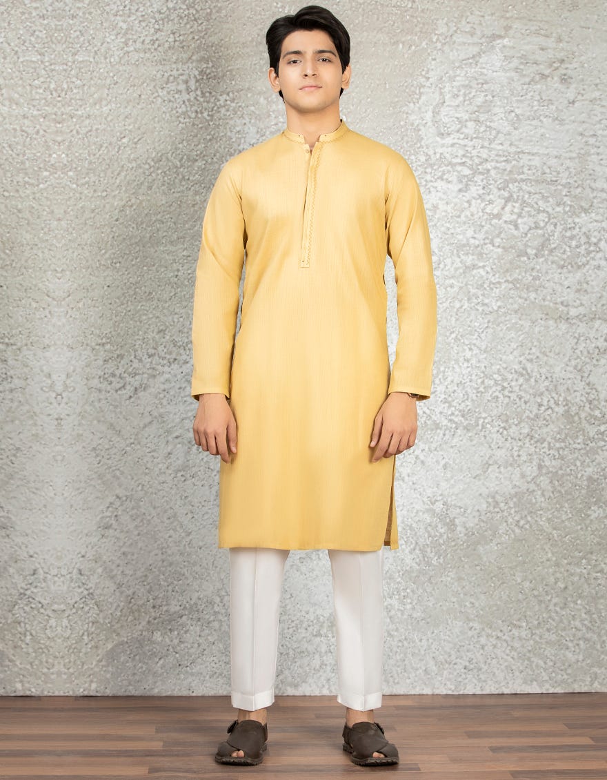 DULL GOLD COTTON KURTA | JTK-S-35887