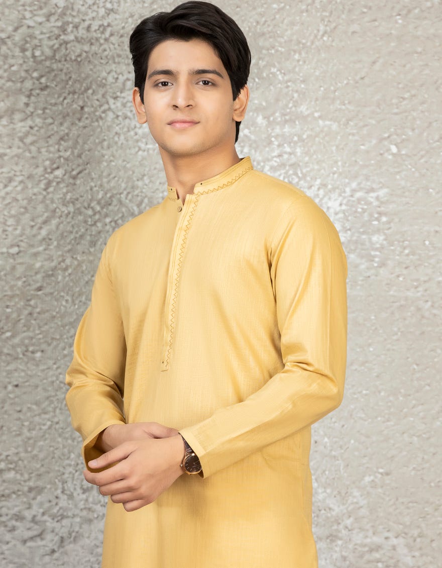 DULL GOLD COTTON KURTA | JTK-S-35887